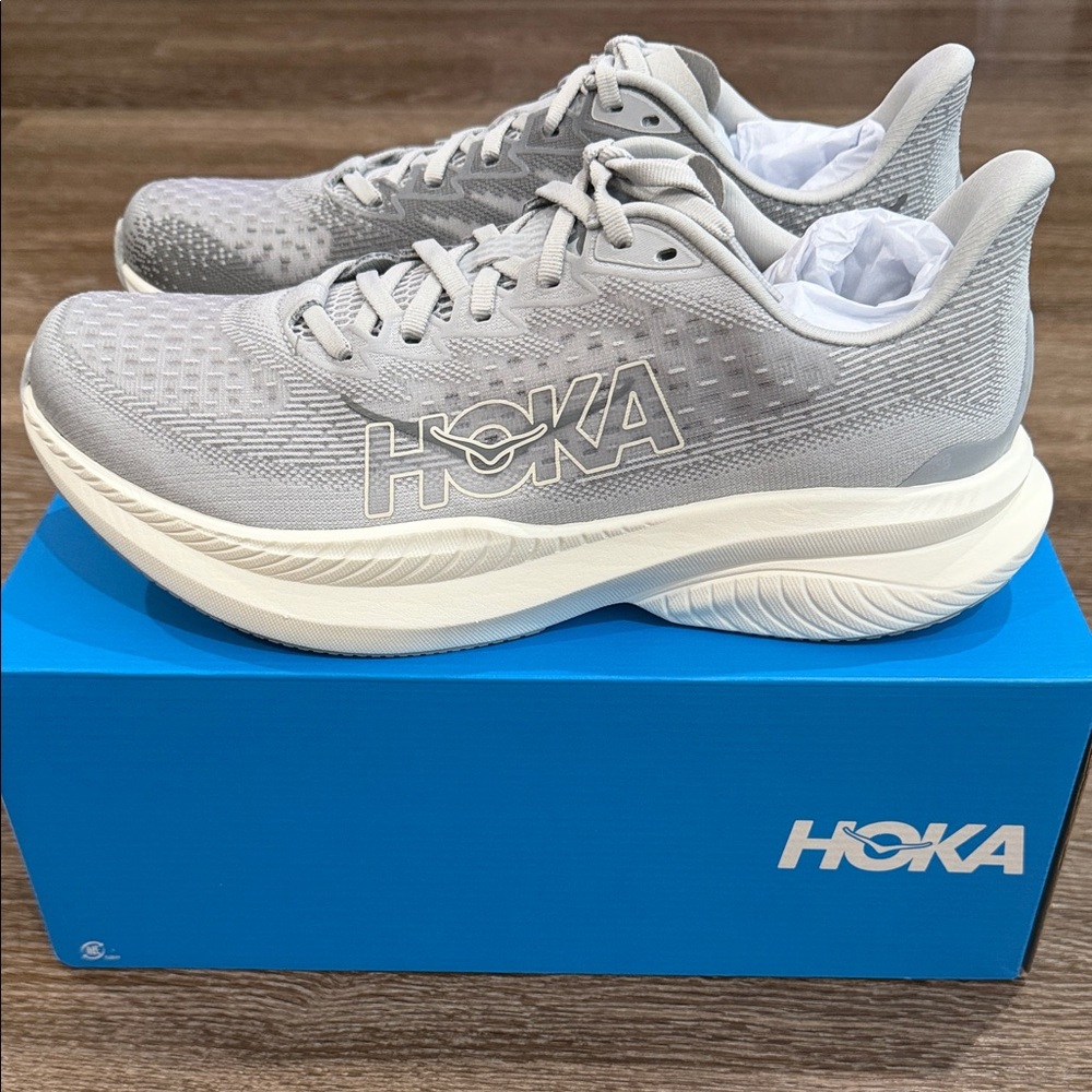 Hoka Light Gray Athletic Sneakers